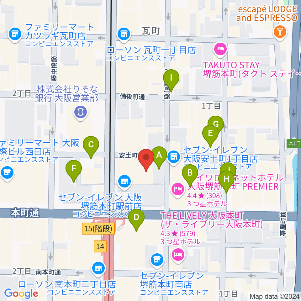 Jazz Club OverSeas周辺の駐車場・コインパーキング一覧地図