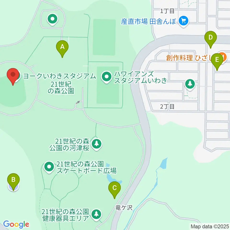 ヨークいわきスタジアム周辺の駐車場・コインパーキング一覧地図