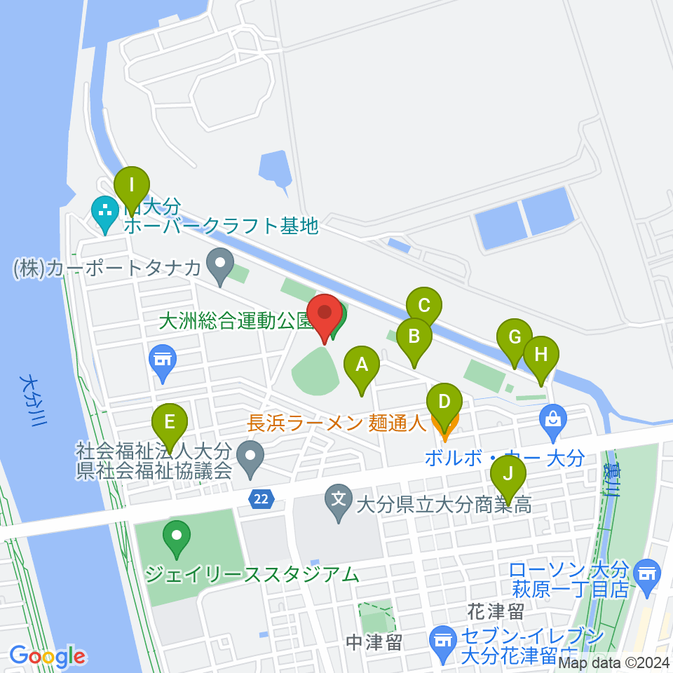 別大興産スタジアム周辺の駐車場・コインパーキング一覧地図