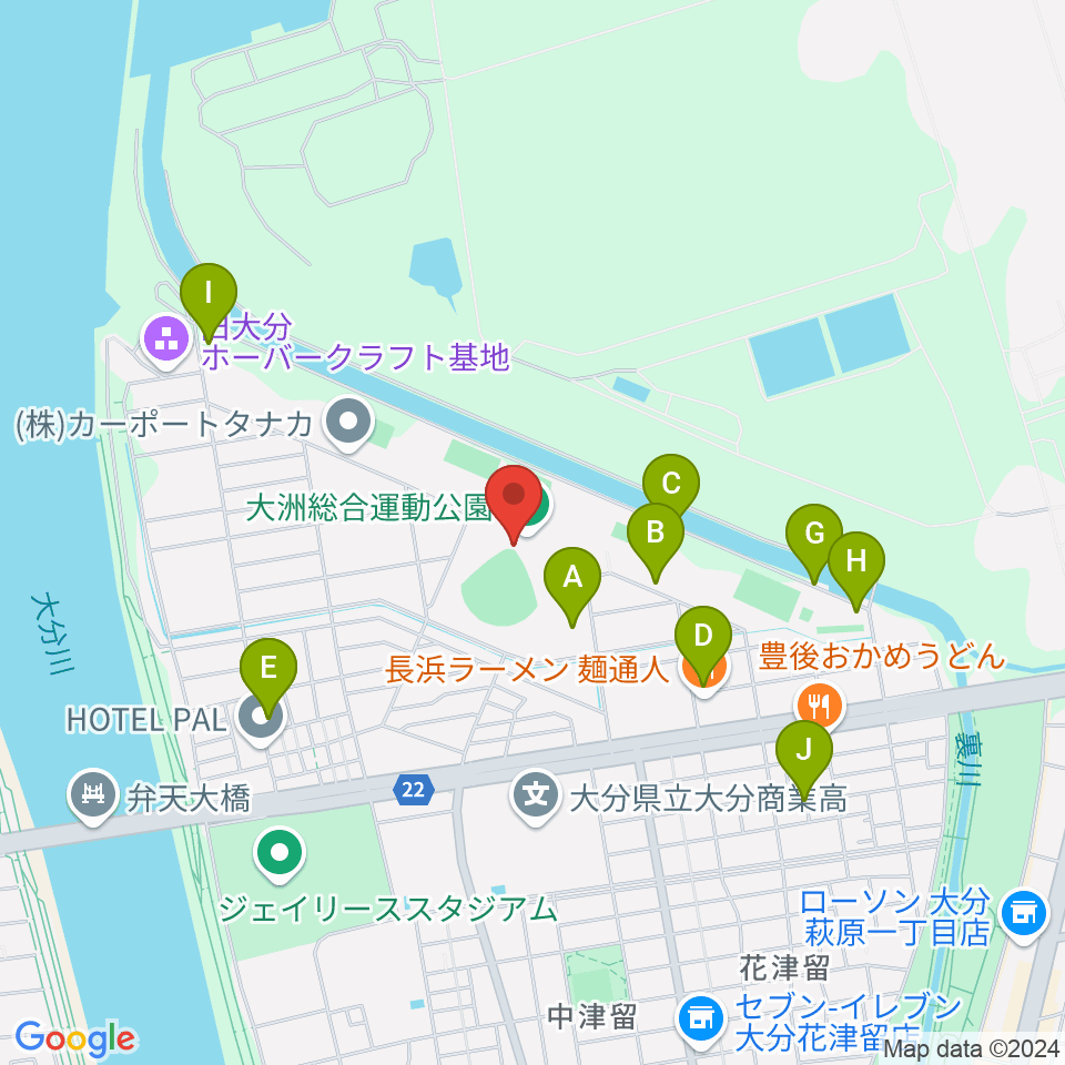 別大興産スタジアム周辺の駐車場・コインパーキング一覧地図