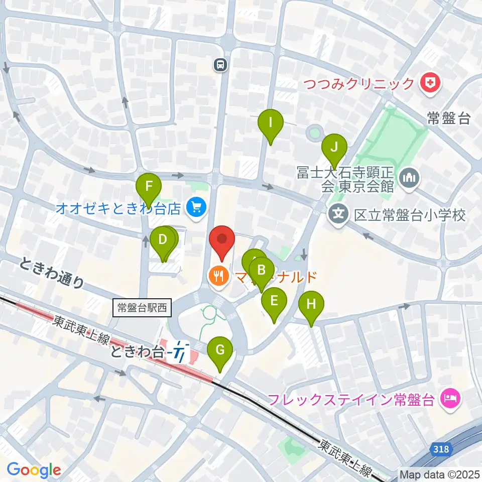 ときわ台Cave周辺の駐車場・コインパーキング一覧地図