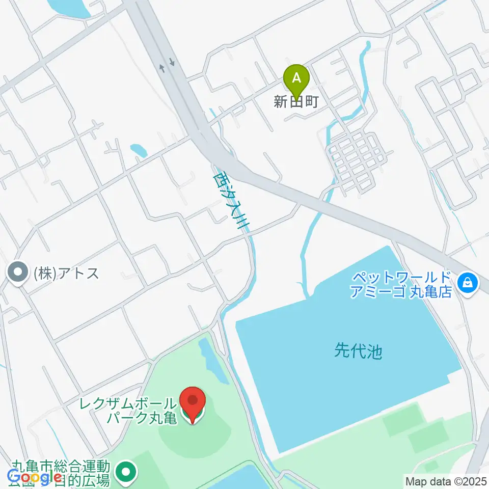 レクザムボールパーク丸亀周辺の駐車場・コインパーキング一覧地図