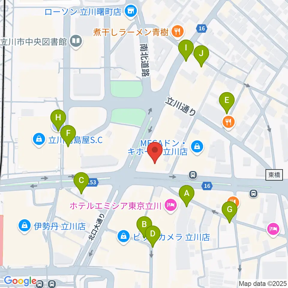 ディスクユニオン立川店周辺の駐車場・コインパーキング一覧地図