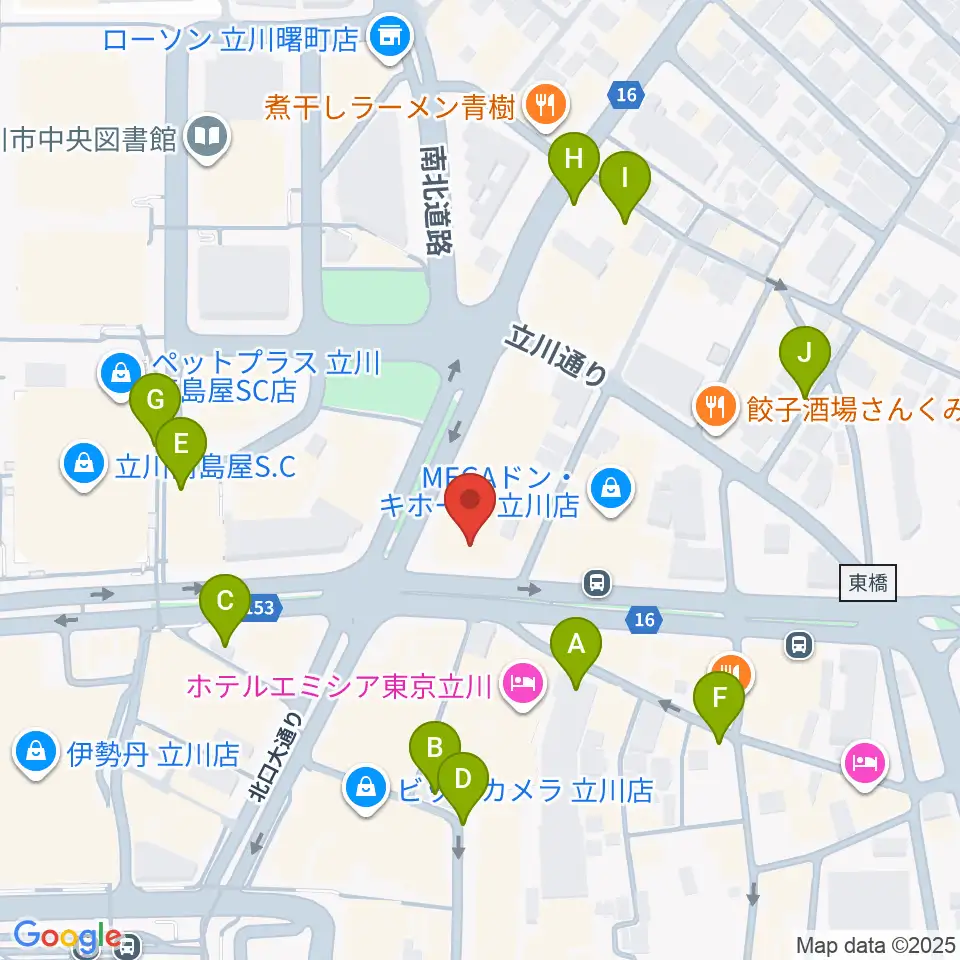 ディスクユニオン立川店周辺の駐車場・コインパーキング一覧地図