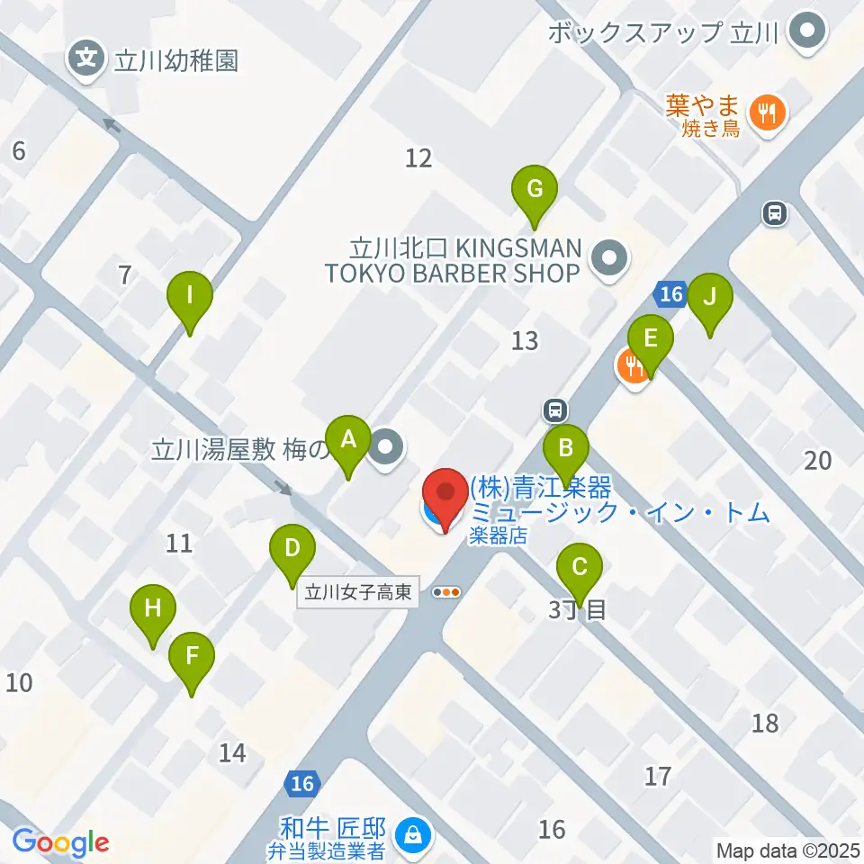 青江楽器ミュージック・イン・トム周辺の駐車場・コインパーキング一覧地図