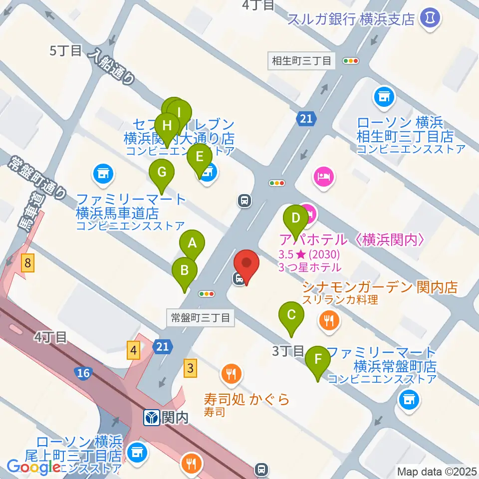 Music Lab.濱書房周辺の駐車場・コインパーキング一覧地図