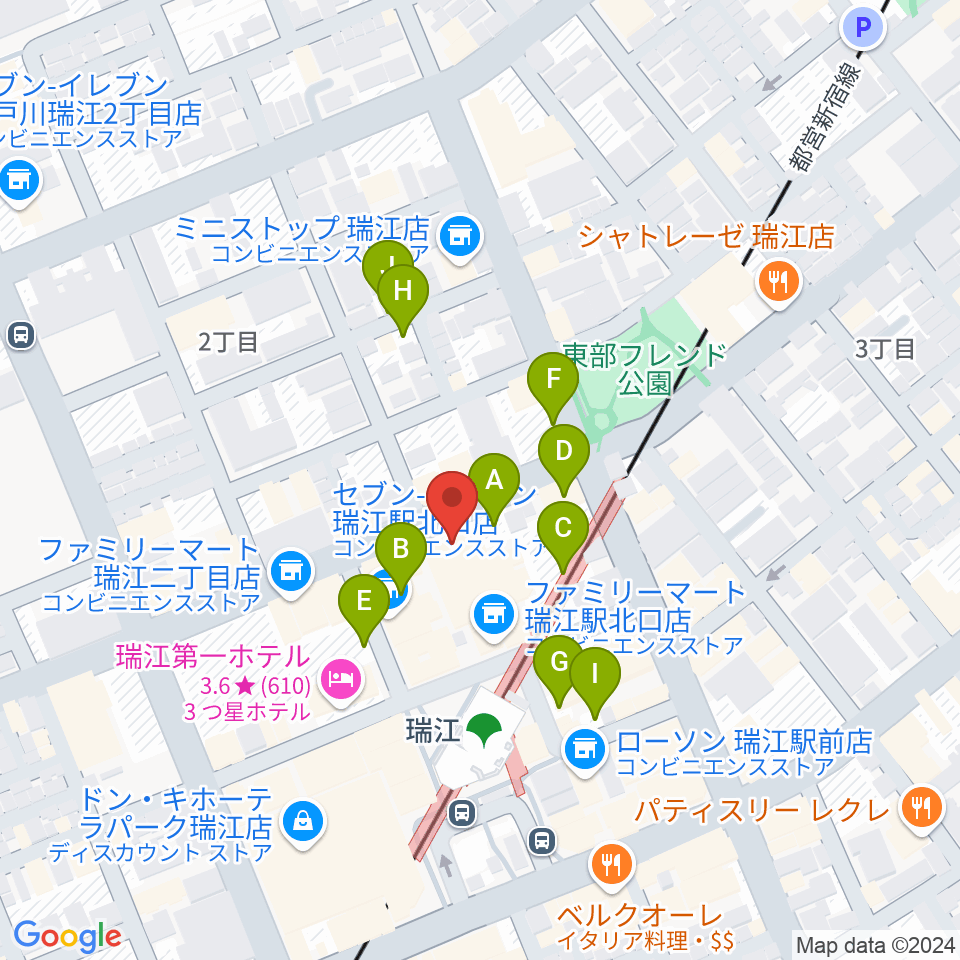 東部フレンドホール周辺の駐車場・コインパーキング一覧地図