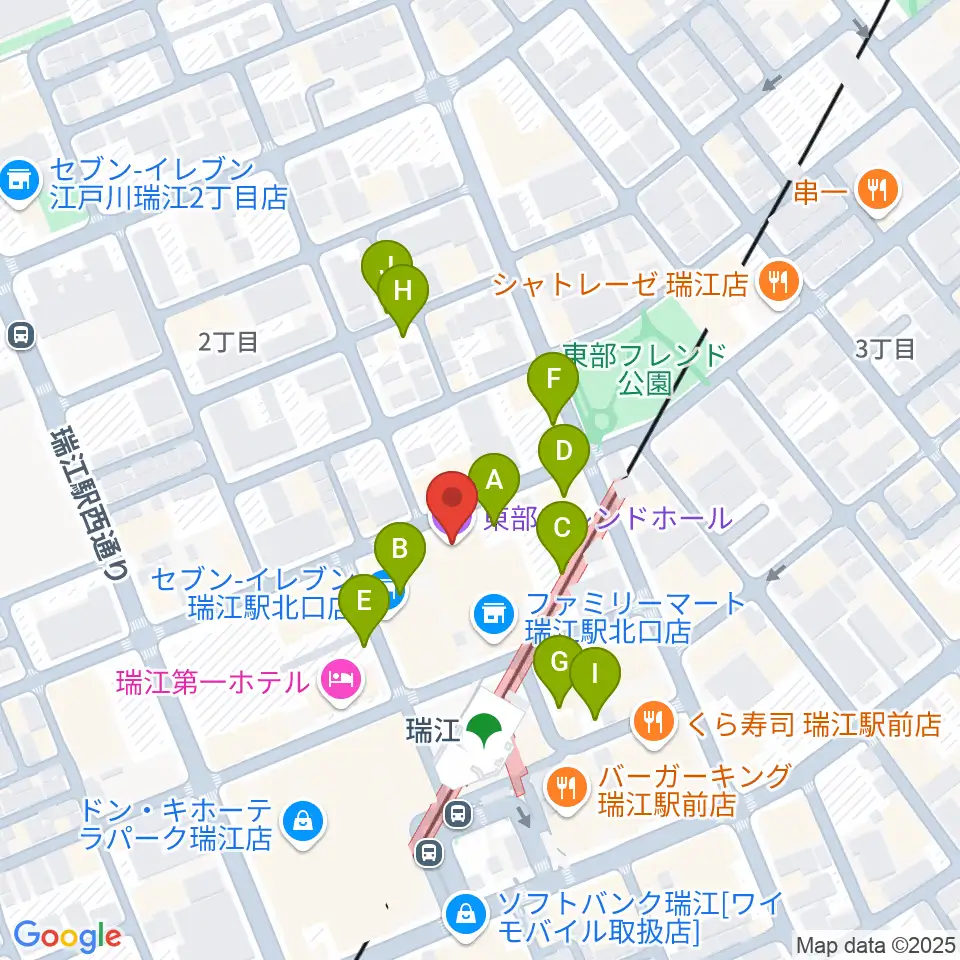 東部フレンドホール周辺の駐車場・コインパーキング一覧地図