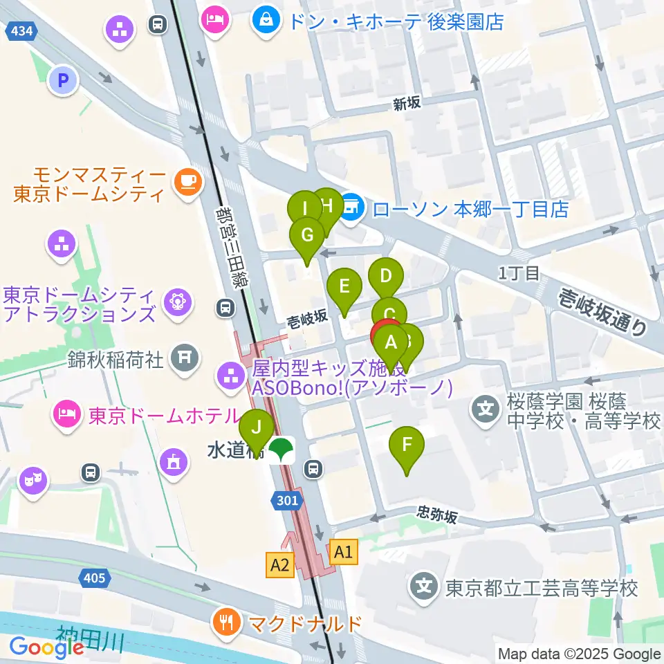 水道橋Words周辺の駐車場・コインパーキング一覧地図