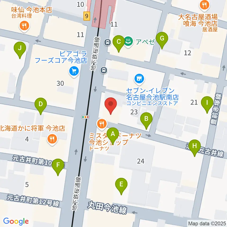 今池GROW周辺の駐車場・コインパーキング一覧地図