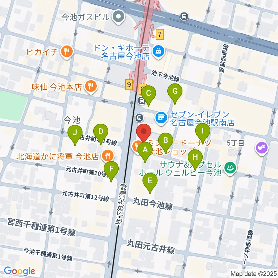 今池GROW周辺の駐車場・コインパーキング一覧地図