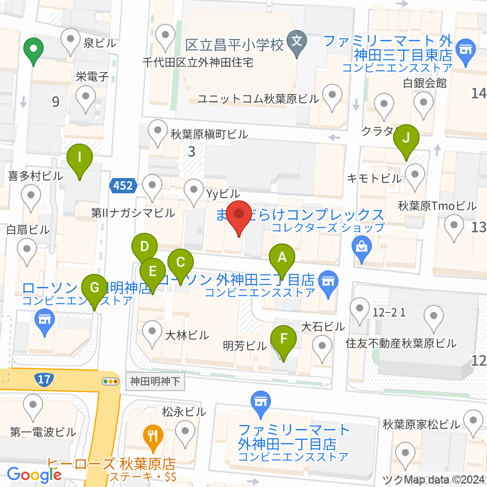 秋葉原ZEST周辺の駐車場・コインパーキング一覧地図