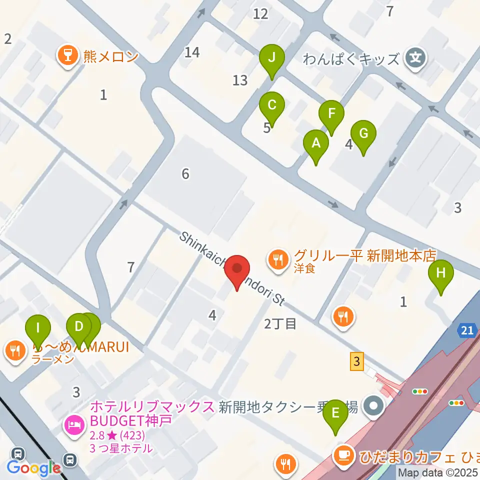 神戸新開地・喜楽館周辺の駐車場・コインパーキング一覧地図