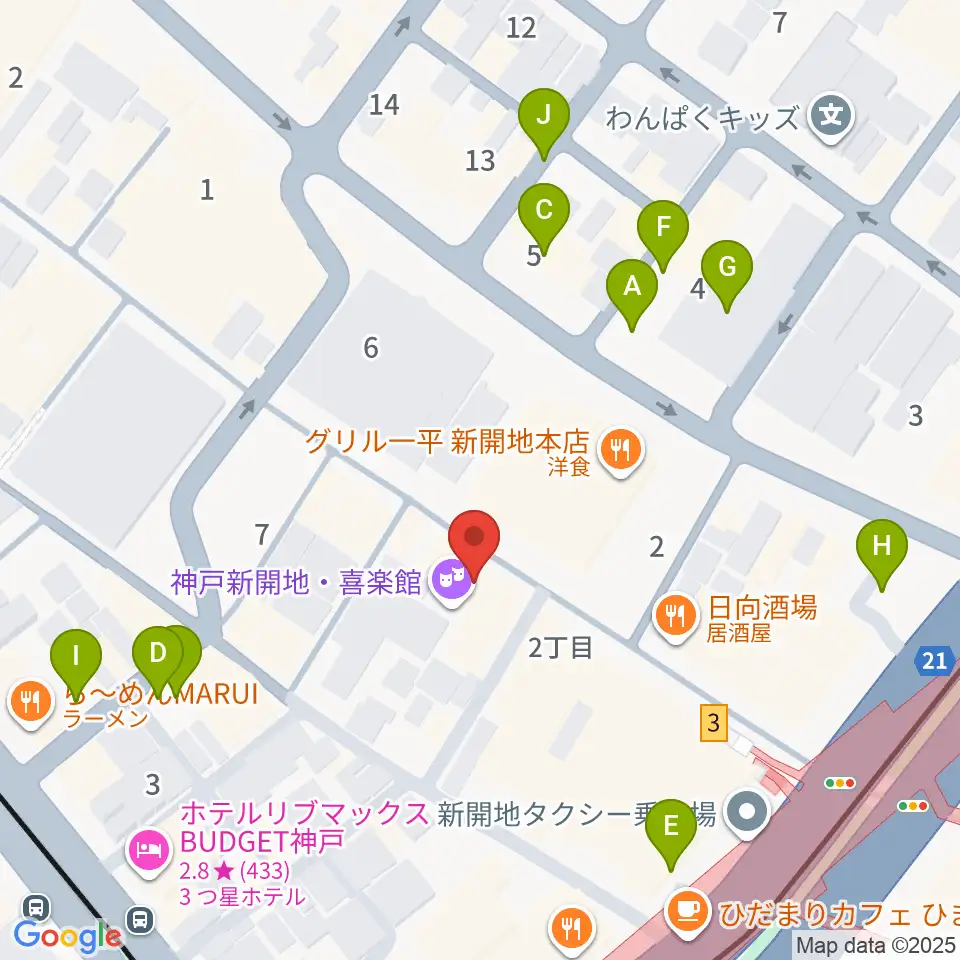 神戸新開地・喜楽館周辺の駐車場・コインパーキング一覧地図