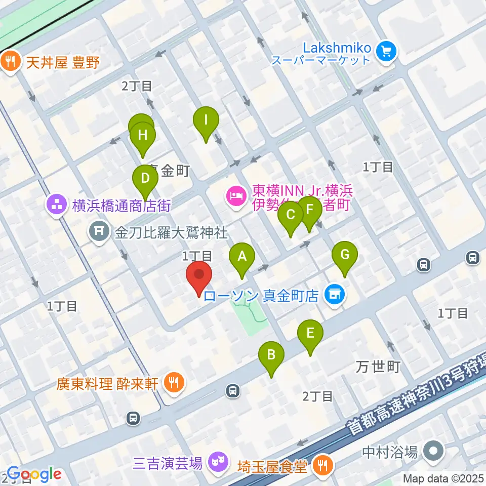 横浜橋スタジオ周辺の駐車場・コインパーキング一覧地図