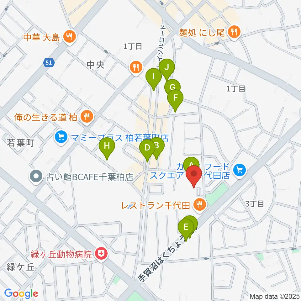 リアクション柏周辺の駐車場・コインパーキング一覧地図