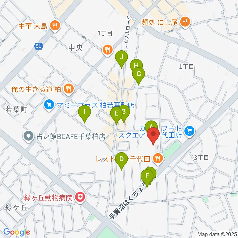 リアクション柏周辺の駐車場・コインパーキング一覧地図
