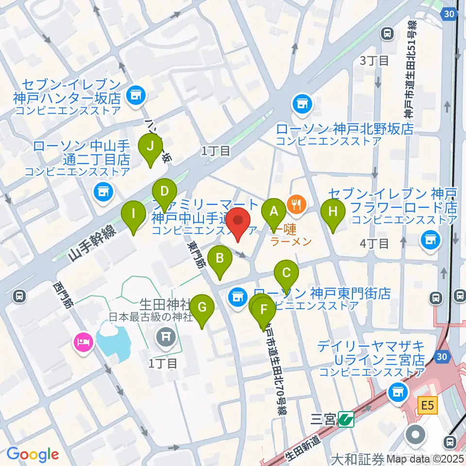 神戸 隠れ谷周辺の駐車場・コインパーキング一覧地図