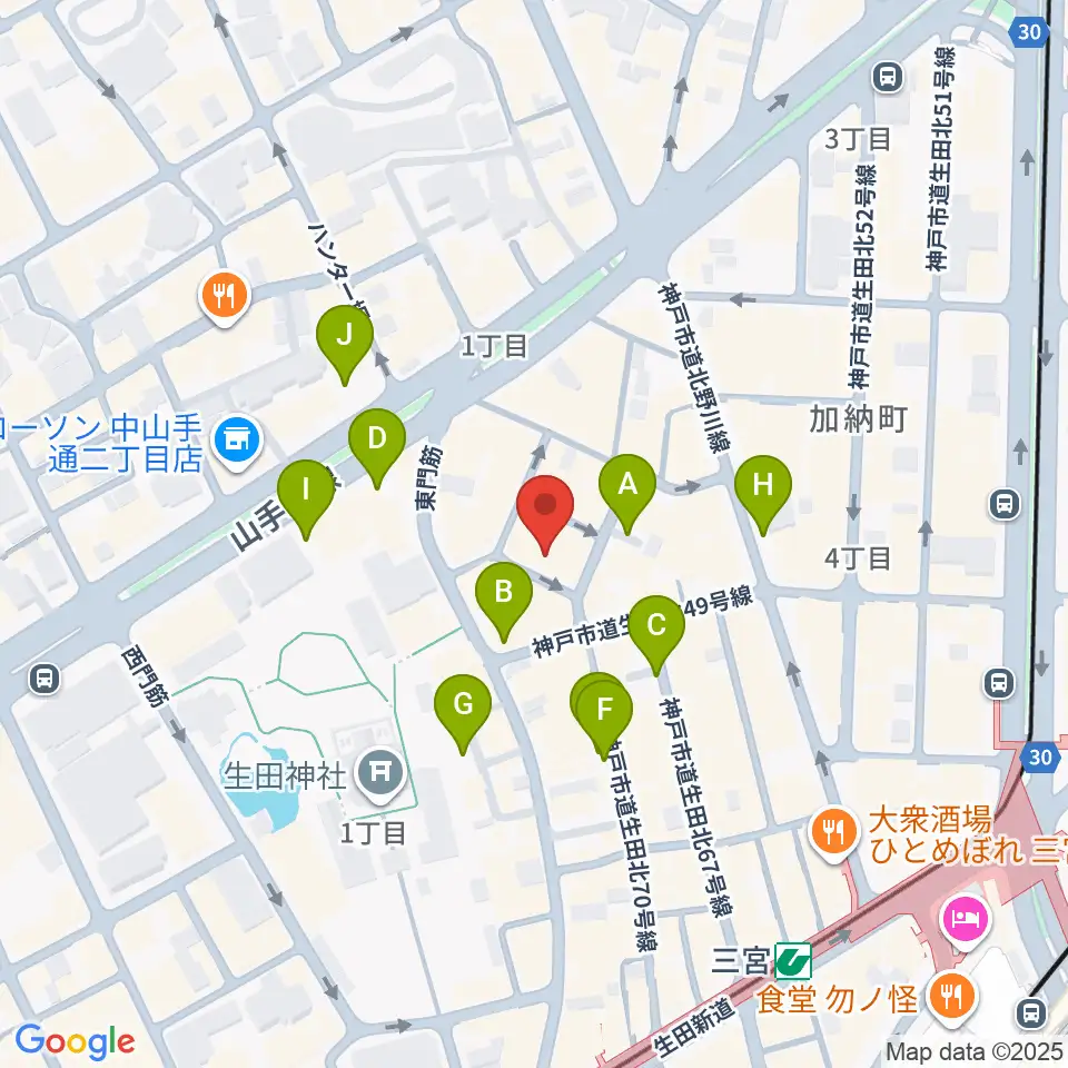 神戸 隠れ谷周辺の駐車場・コインパーキング一覧地図