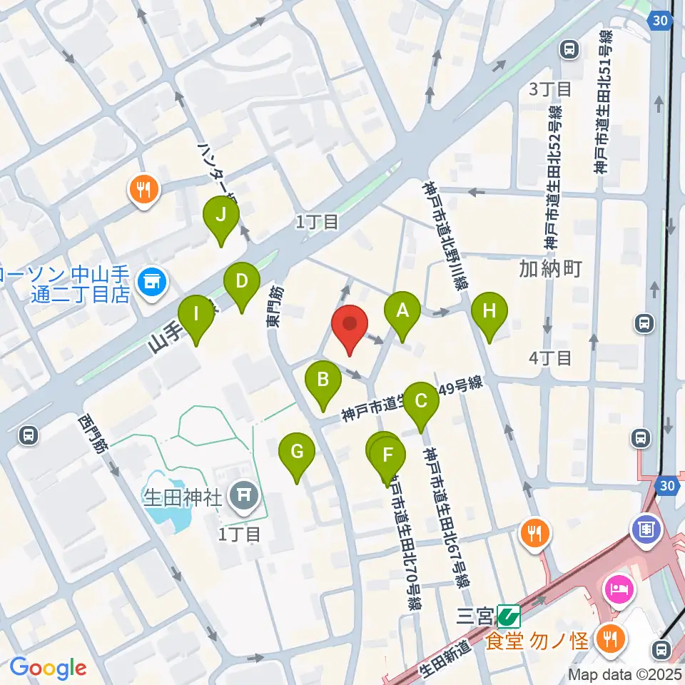 神戸 隠れ谷周辺の駐車場・コインパーキング一覧地図
