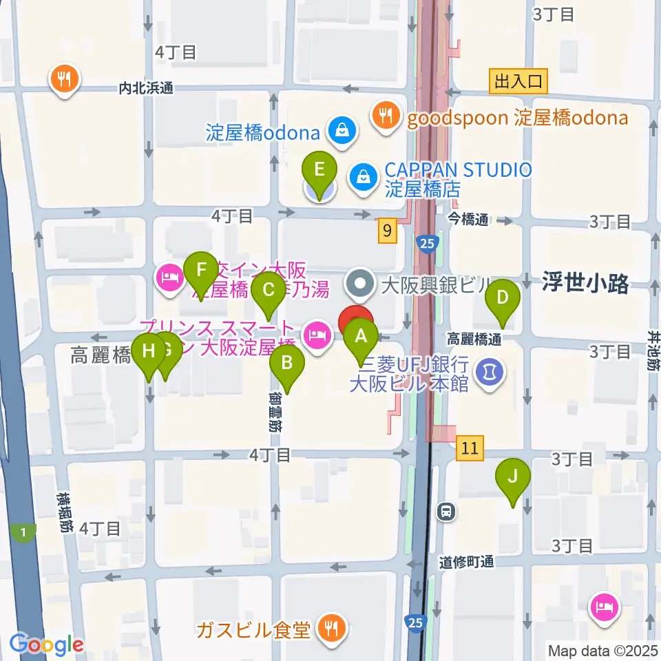朝日生命ホール周辺の駐車場・コインパーキング一覧地図