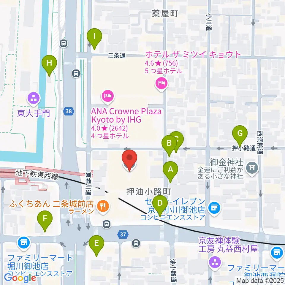 京都堀川音楽高等学校 音楽ホール周辺の駐車場・コインパーキング一覧地図