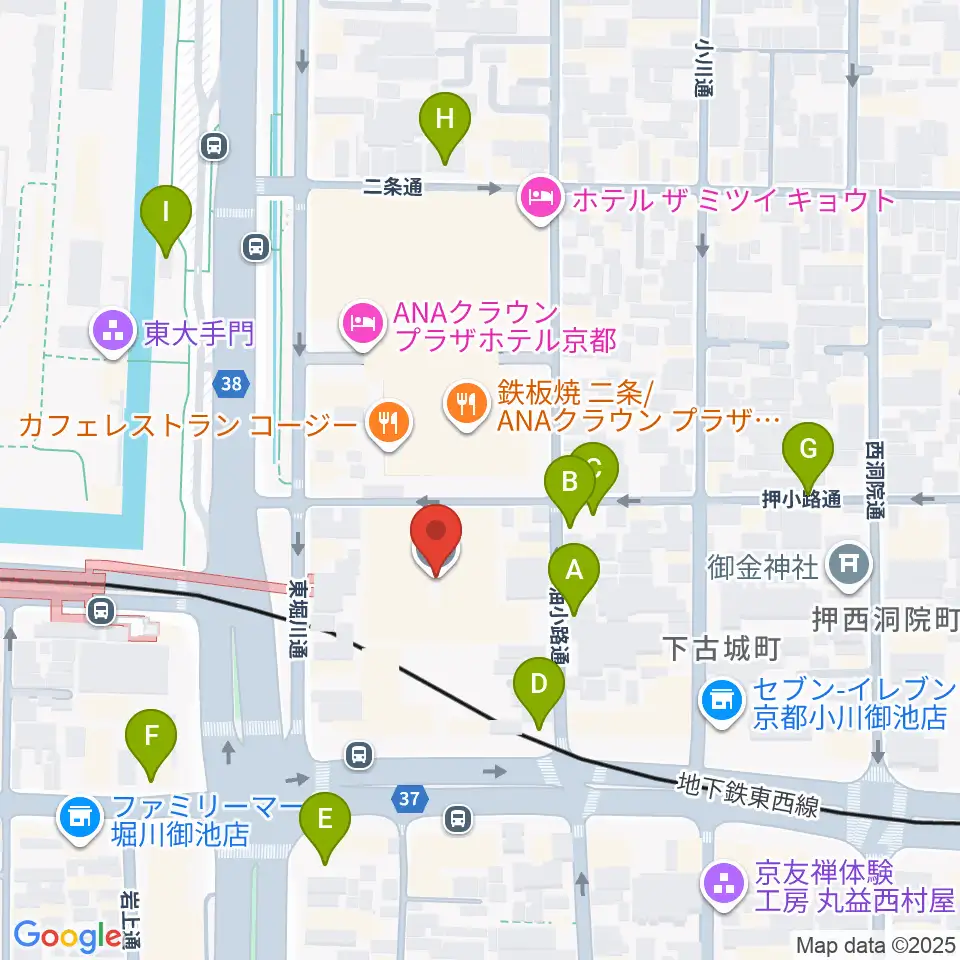 京都堀川音楽高等学校 音楽ホール周辺の駐車場・コインパーキング一覧地図