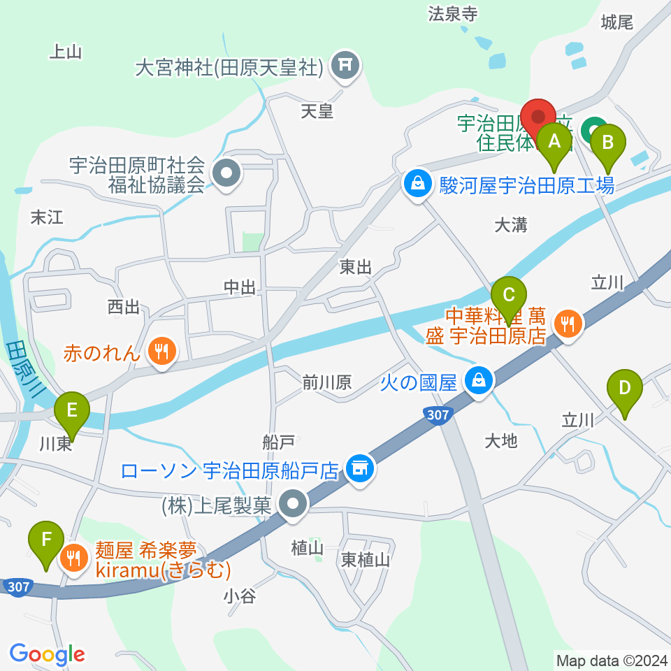 宇治田原町総合文化センター周辺の駐車場・コインパーキング一覧地図