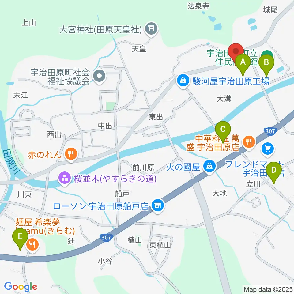 宇治田原町総合文化センター周辺の駐車場・コインパーキング一覧地図
