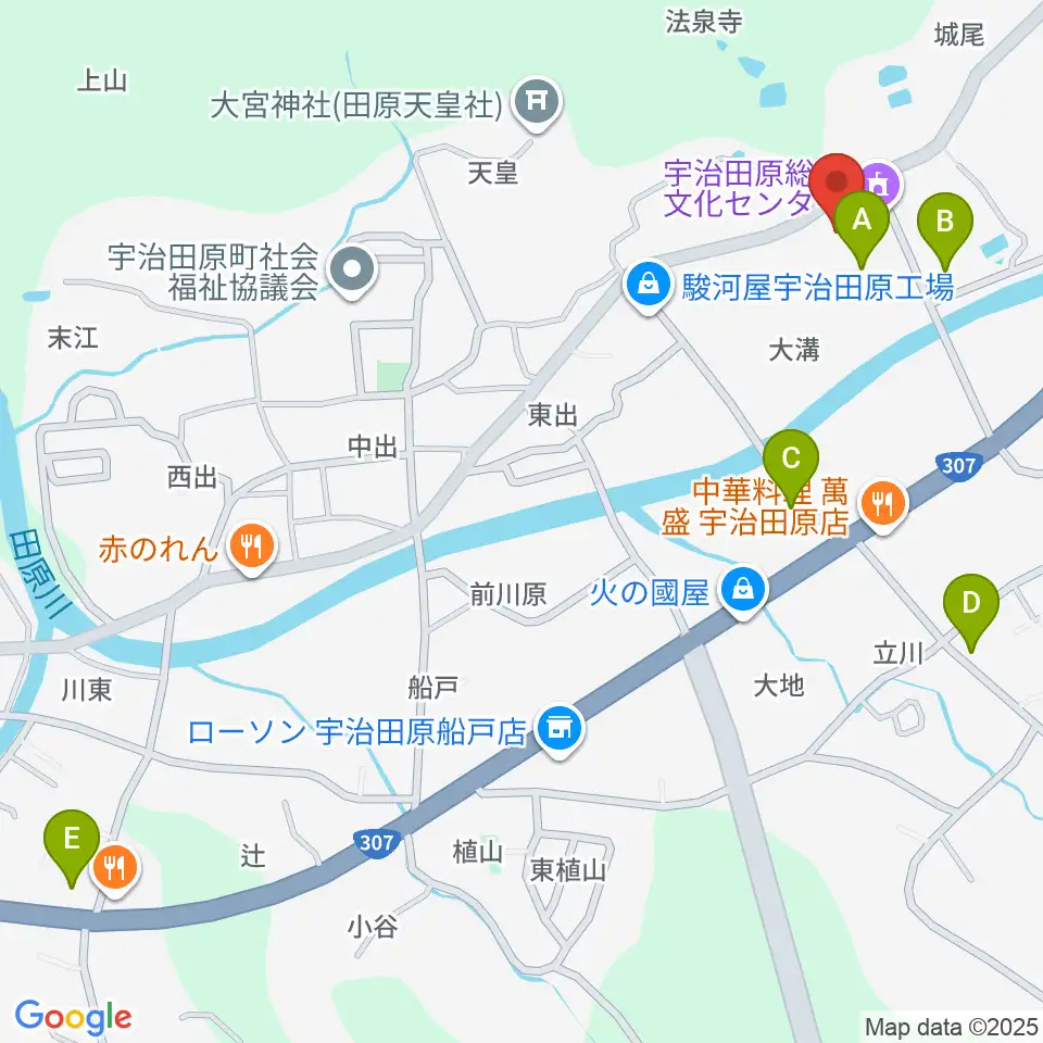 宇治田原町総合文化センター周辺の駐車場・コインパーキング一覧地図