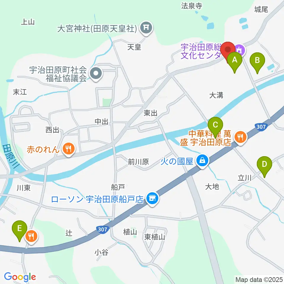 宇治田原町総合文化センター周辺の駐車場・コインパーキング一覧地図