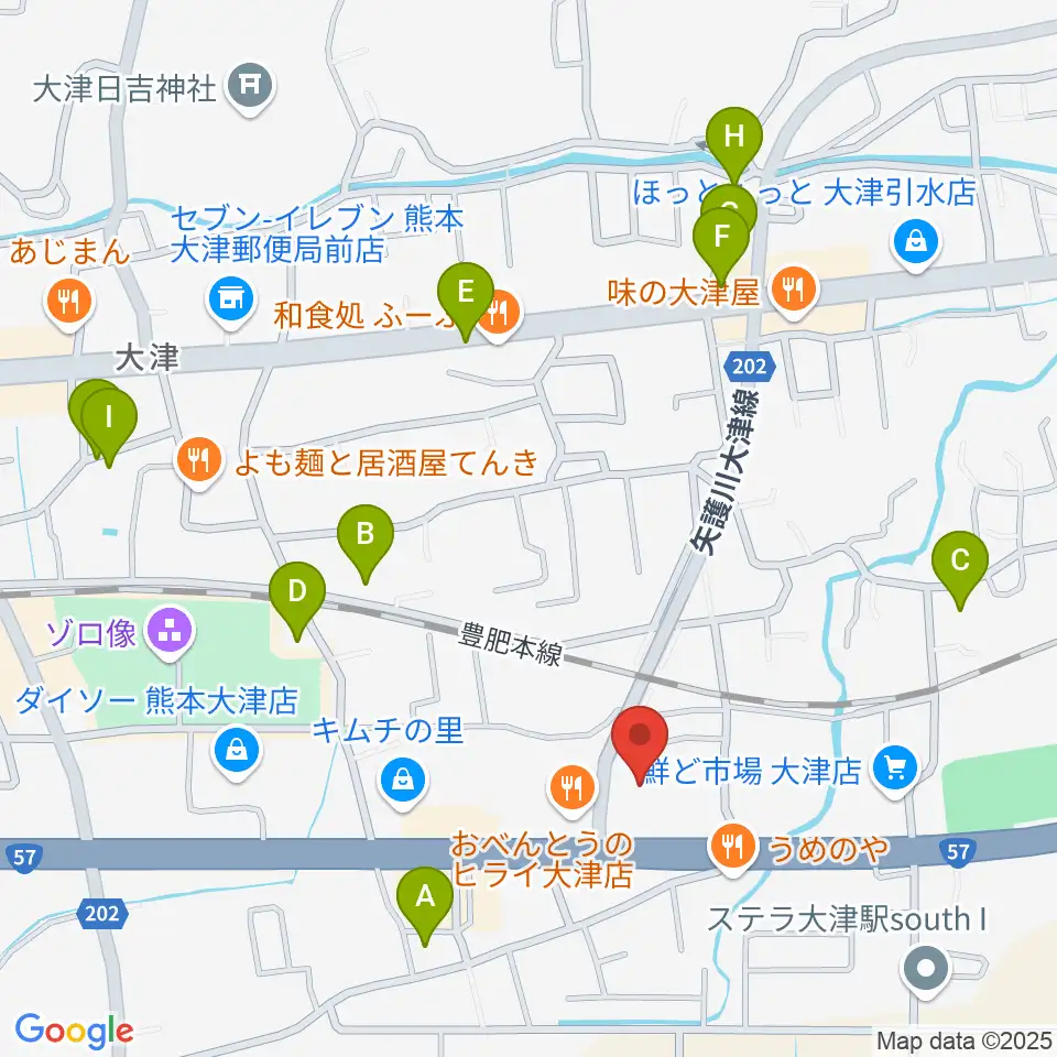 大津町生涯学習センター周辺の駐車場・コインパーキング一覧地図