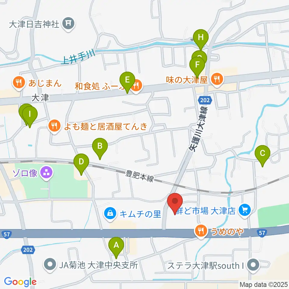 大津町生涯学習センター周辺の駐車場・コインパーキング一覧地図