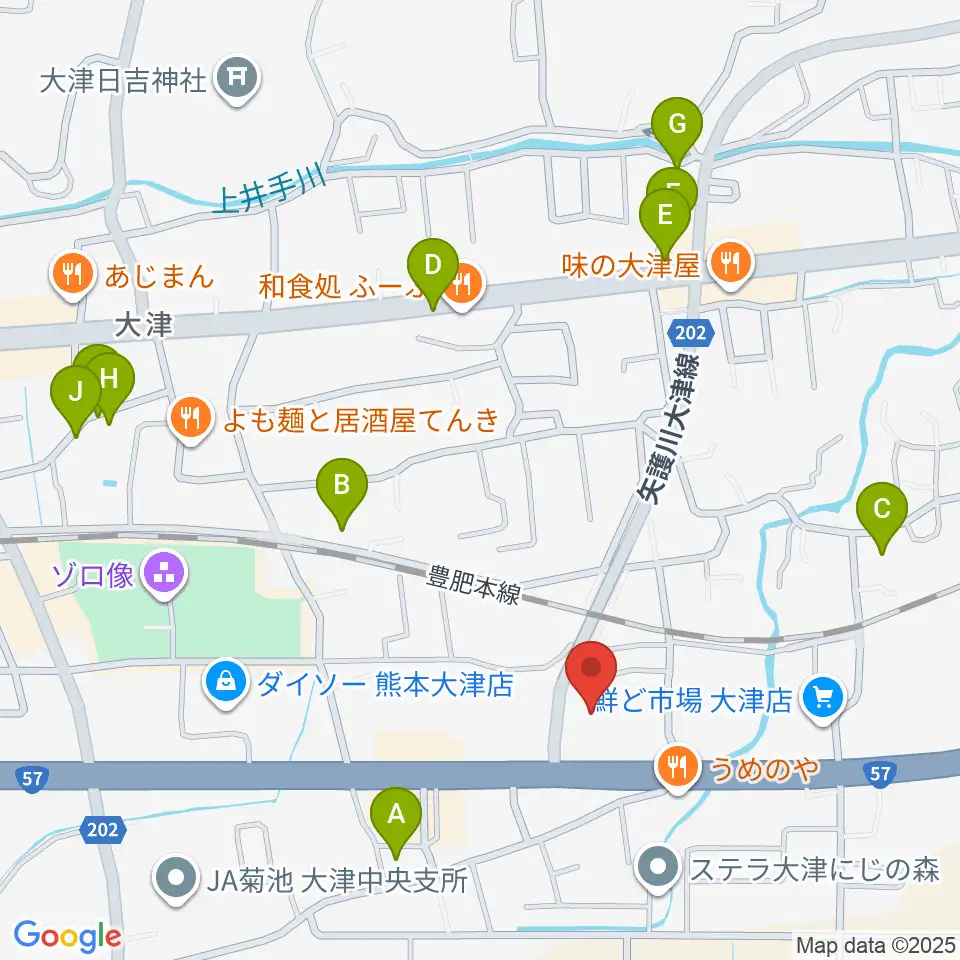 大津町生涯学習センター周辺の駐車場・コインパーキング一覧地図