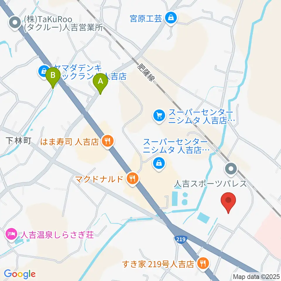 人吉市カルチャーパレス周辺の駐車場・コインパーキング一覧地図