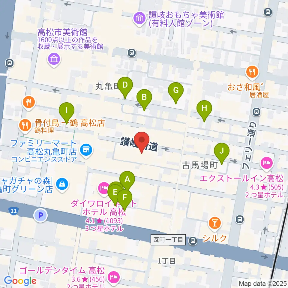 高松ビートルズ周辺の駐車場・コインパーキング一覧地図