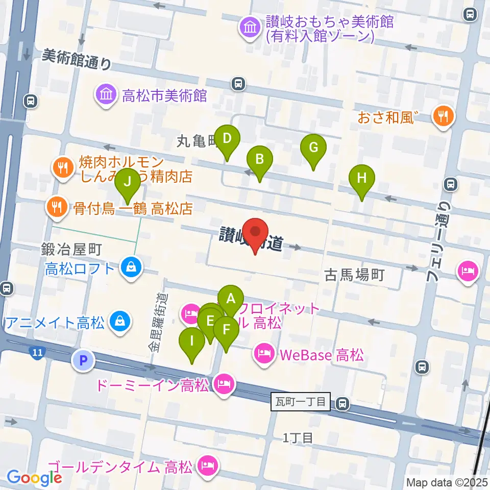高松ビートルズ周辺の駐車場・コインパーキング一覧地図