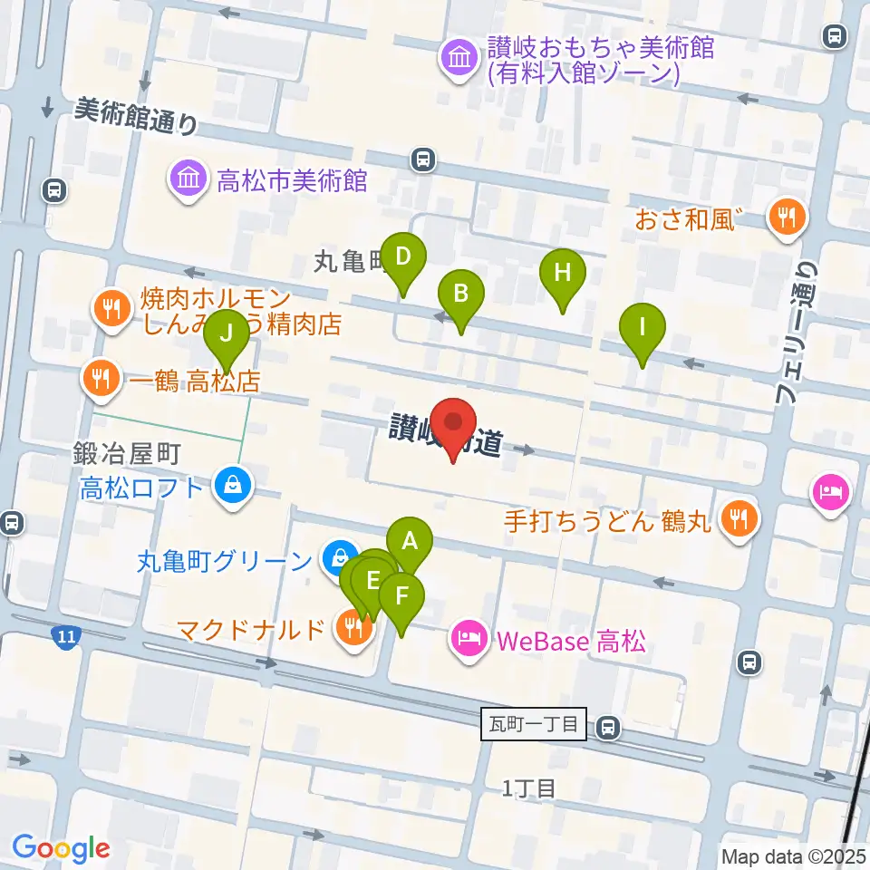 高松ビートルズ周辺の駐車場・コインパーキング一覧地図