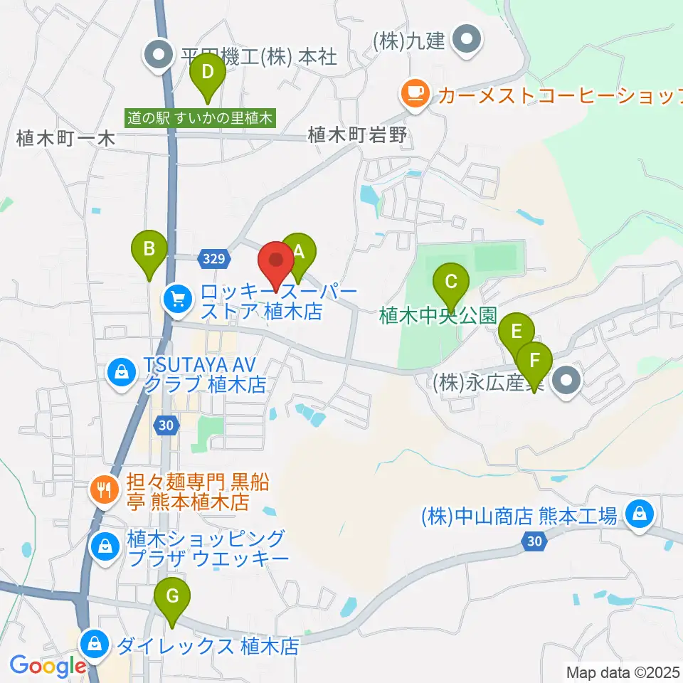 熊本市植木文化ホール周辺の駐車場・コインパーキング一覧地図