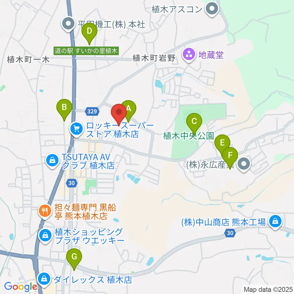熊本市植木文化ホール周辺の駐車場・コインパーキング一覧地図