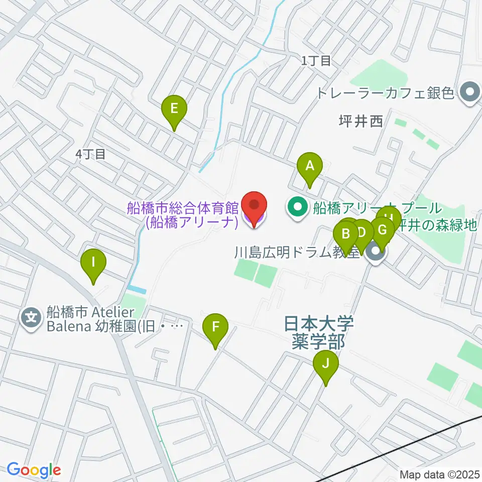 船橋アリーナ周辺の駐車場・コインパーキング一覧地図