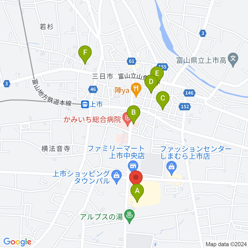 北アルプス文化センター周辺の駐車場・コインパーキング一覧地図