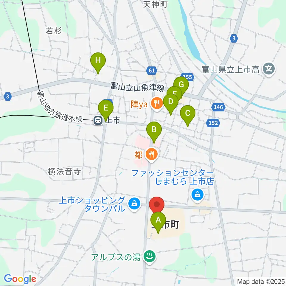 北アルプス文化センター周辺の駐車場・コインパーキング一覧地図