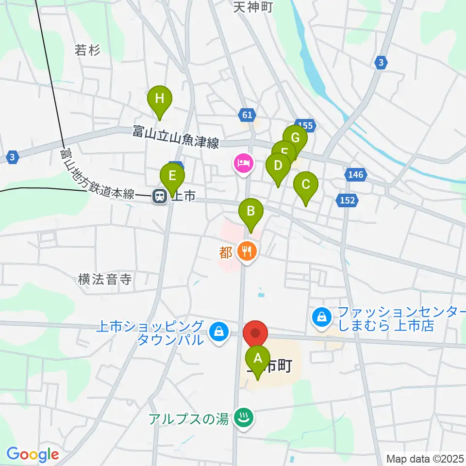 北アルプス文化センター周辺の駐車場・コインパーキング一覧地図