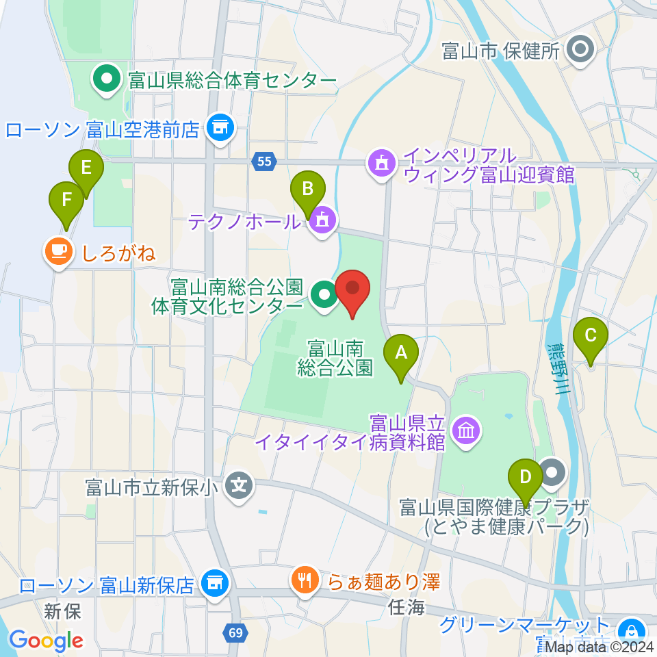 富山能楽堂周辺の駐車場・コインパーキング一覧地図