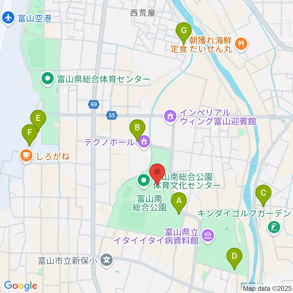 富山能楽堂周辺の駐車場・コインパーキング一覧地図