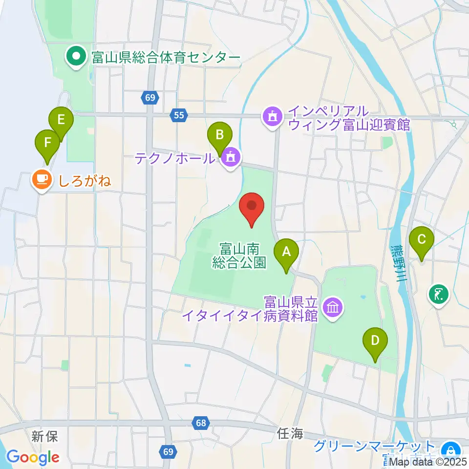富山能楽堂周辺の駐車場・コインパーキング一覧地図