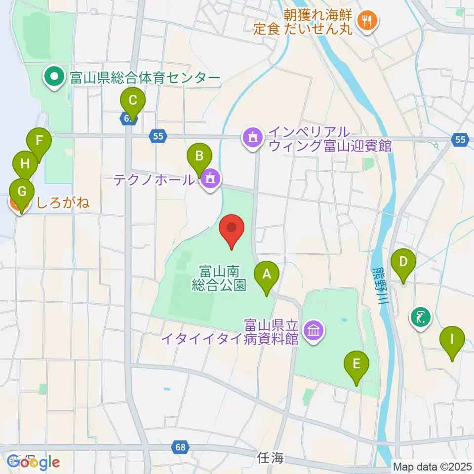 富山能楽堂周辺の駐車場・コインパーキング一覧地図