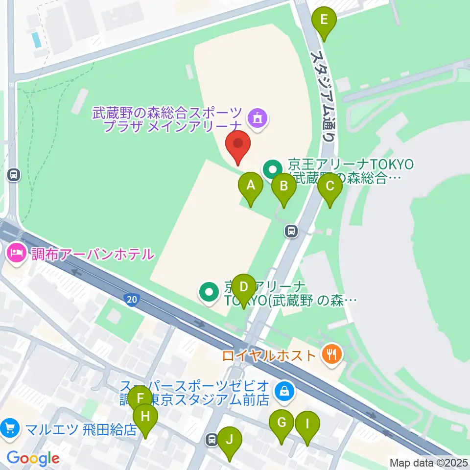 京王アリーナTOKYO周辺の駐車場・コインパーキング一覧地図