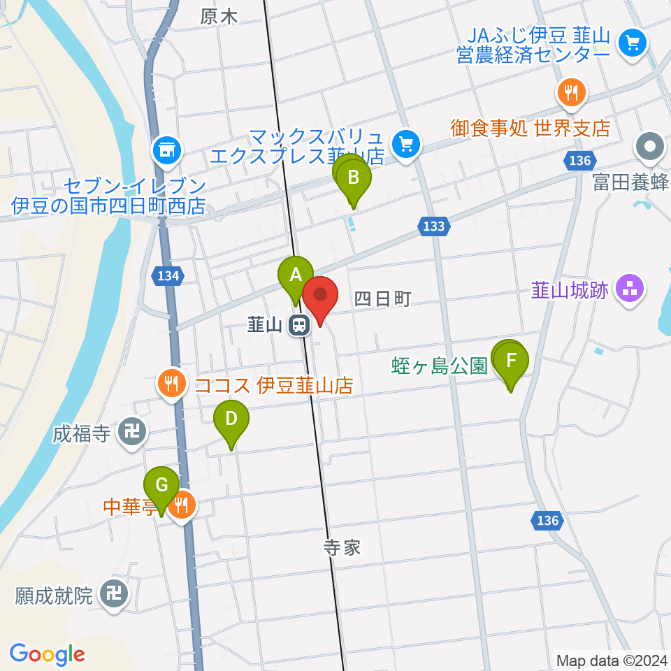 韮山文化センター韮山時代劇場周辺の駐車場・コインパーキング一覧地図